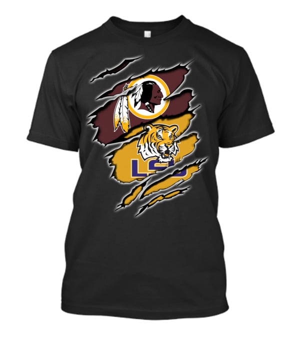 Lsu Tiger Claw With Redskins T-Shirt