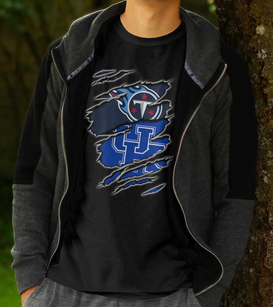 Tennessee Titans Uk Wildcats Mashup T-Shirt