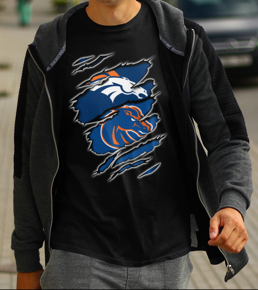 Broncos Boise Hybrid Emblem Rip T-Shirt