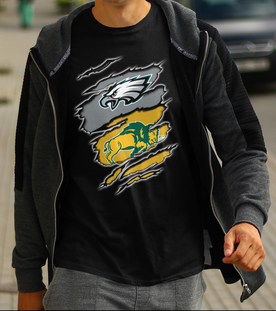 Philadelphia Eagles North Dakota State Bison Fans T-Shirt