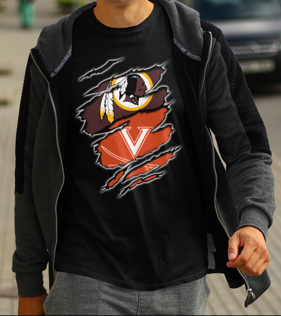 Washington Redskins Virginia Cavaliers Logo Mashup T-Shirt