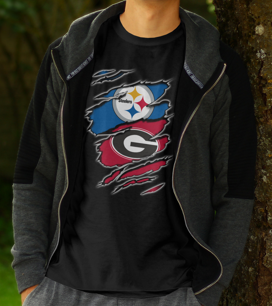 Steelers Georgia Bulldogs Fan Combo T-Shirt