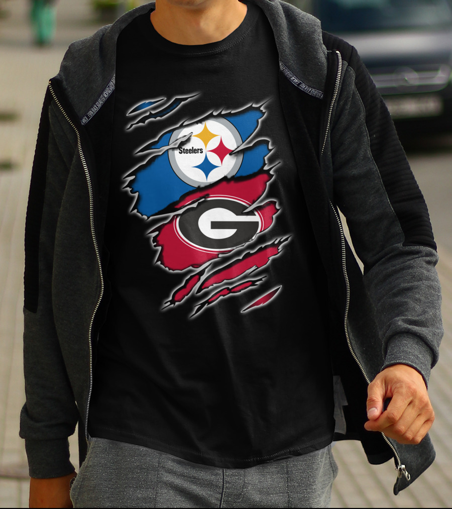Steelers Georgia Bulldogs Fan Combo T-Shirt