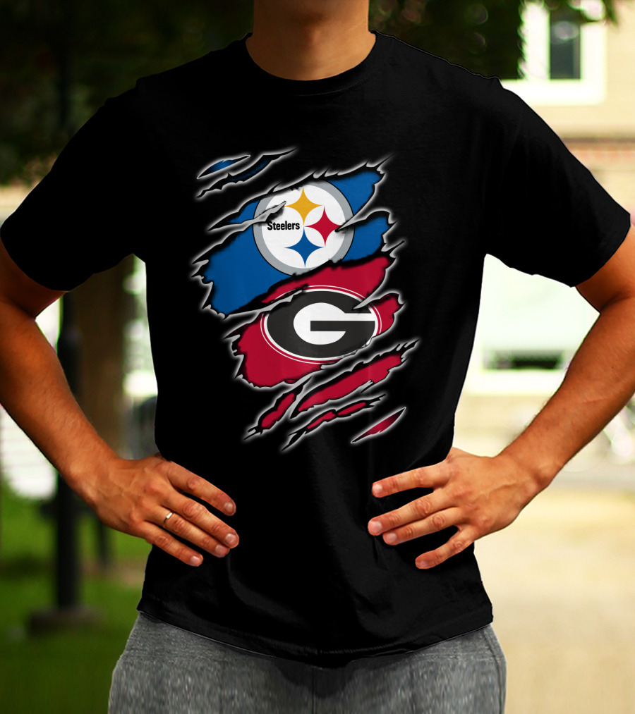 Steelers Georgia Bulldogs Fan Combo T-Shirt