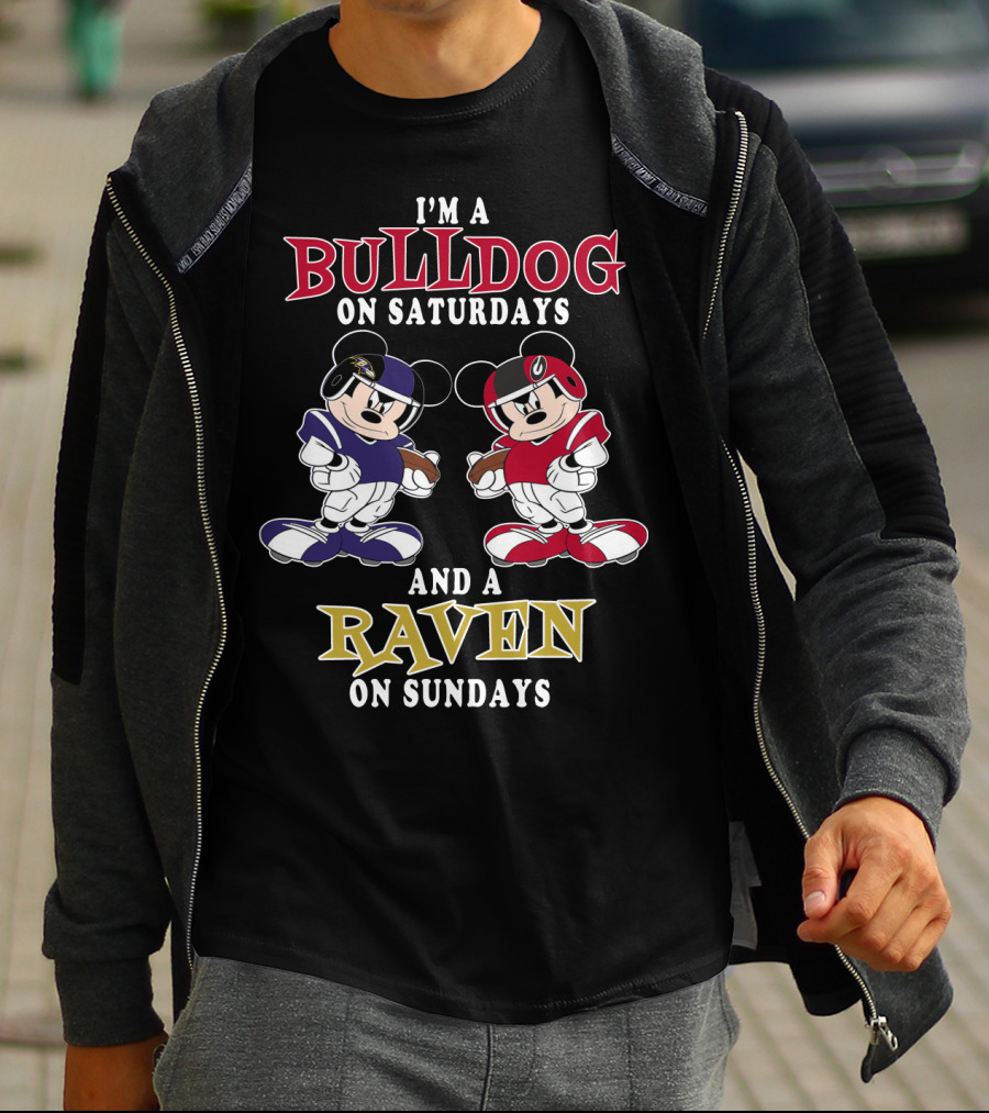 I'm A Bulldog On Saturdays And A Raven On Sundays T-Shirt