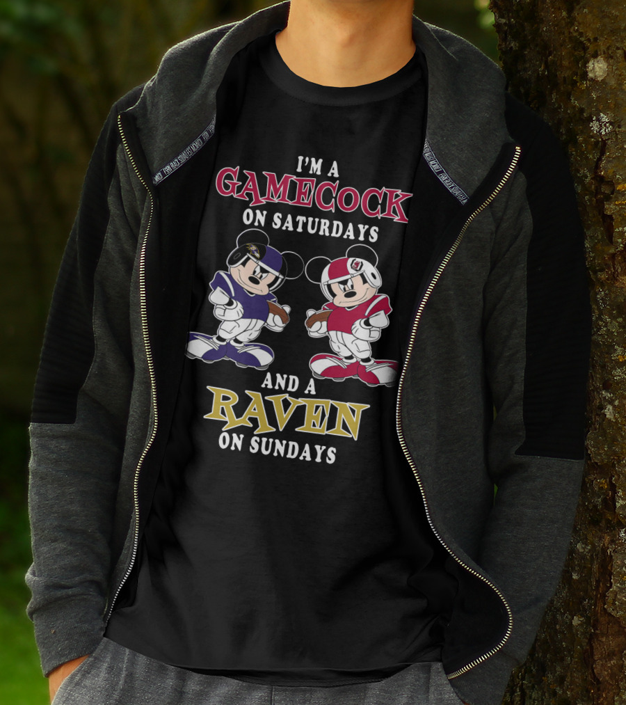 I'm A Gamecock On Saturdays And A Raven On Sundays T-Shirt