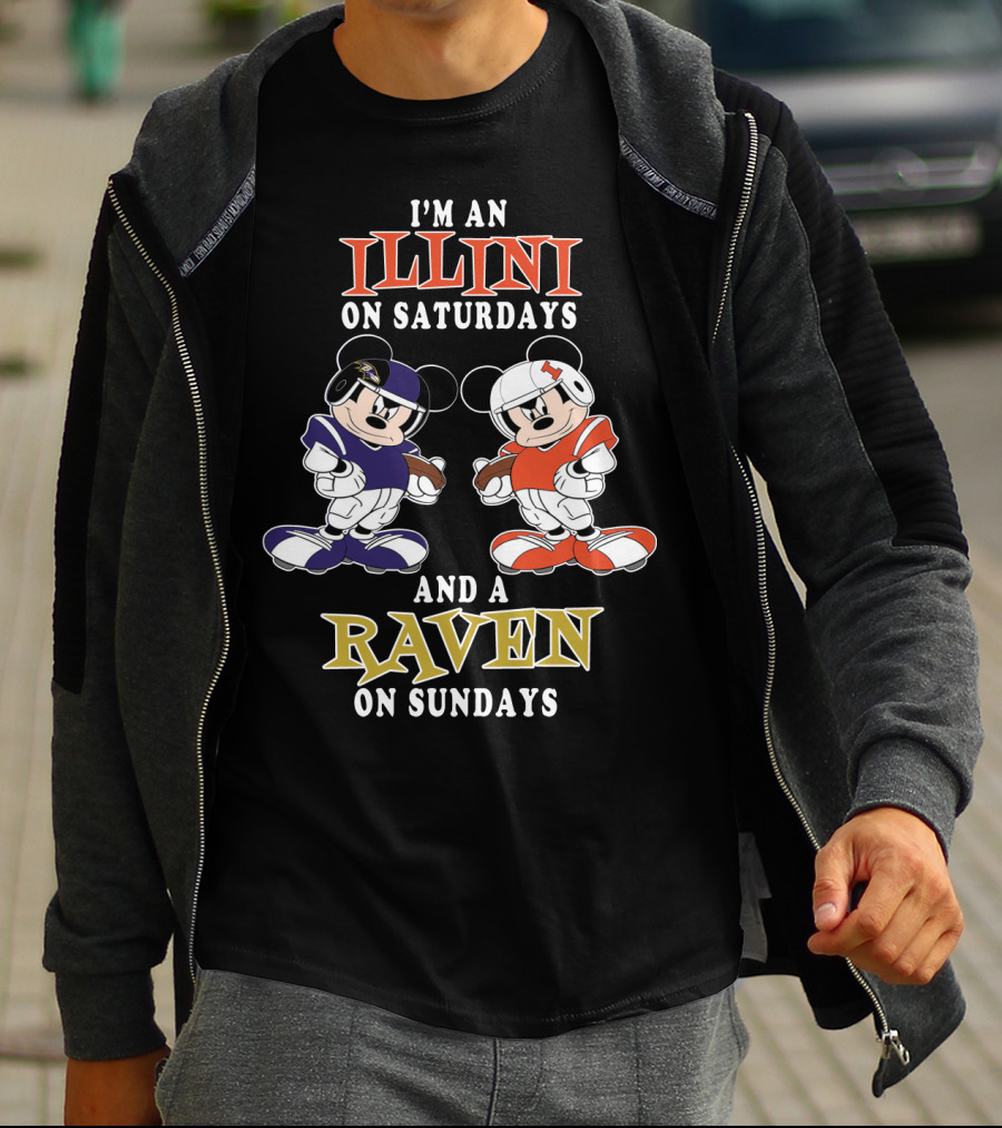 I'm An Illini On Saturdays And A Raven On Sundays T-Shirt