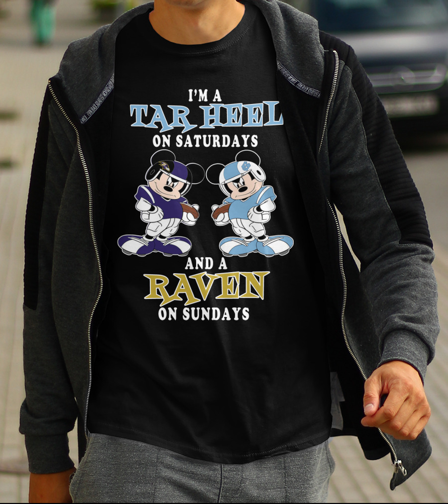 I'm A Tar Heel On Saturdays And A Raven On Sundays T-Shirt