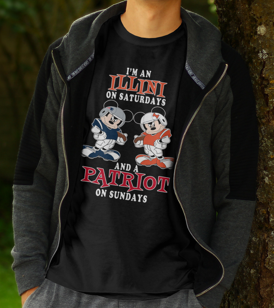 I'm An Illini On Saturdays And A Patriot On Sundays Mickey T-Shirt
