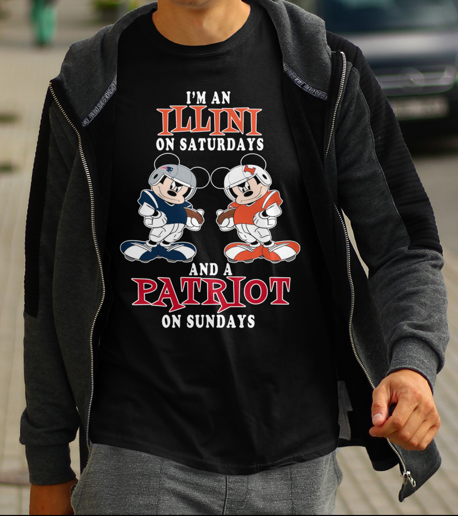 I'm An Illini On Saturdays And A Patriot On Sundays Mickey T-Shirt