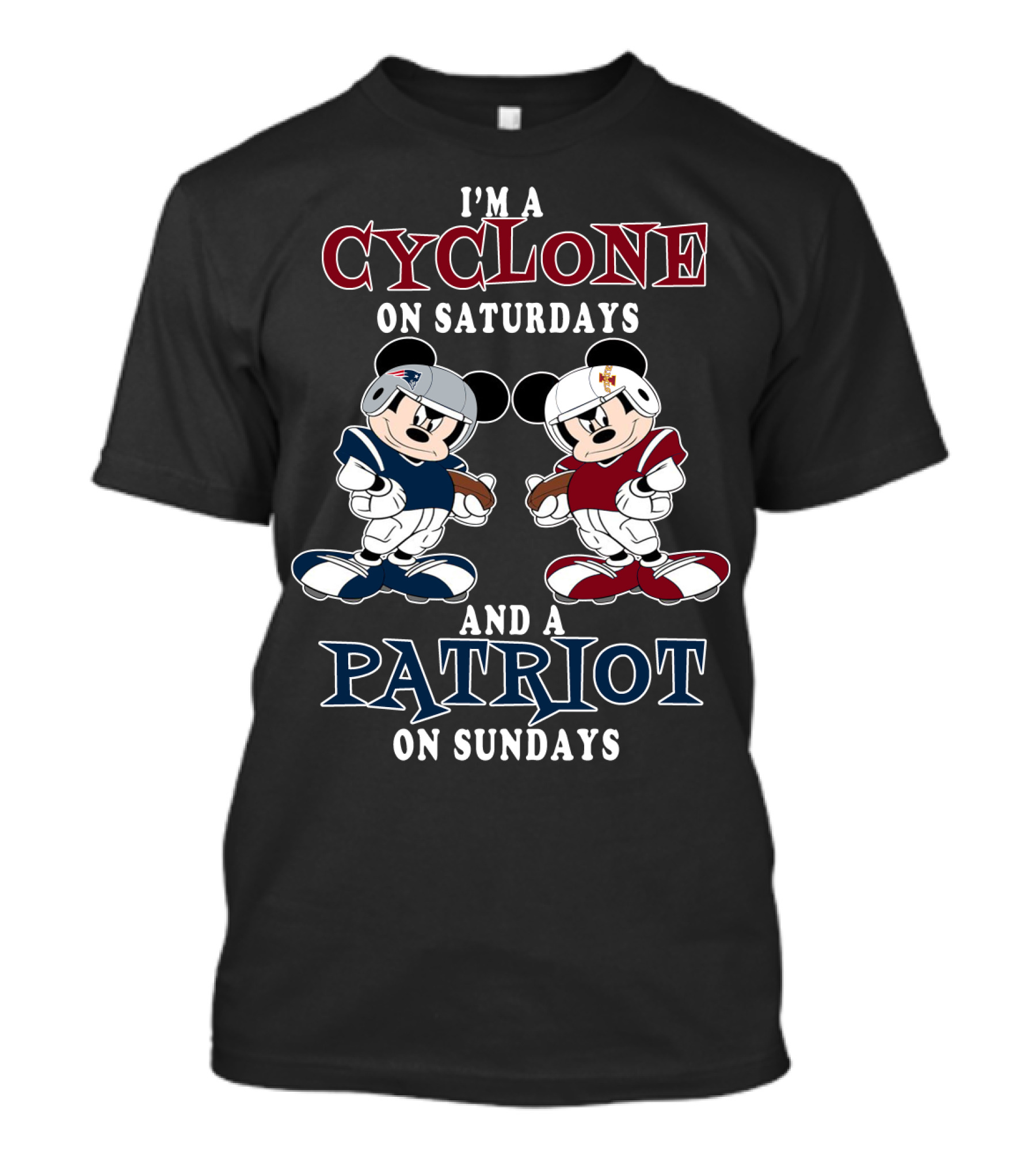 Iowa Cyclone Patriot Mickey Football Saturdays And Sundays T-Shirt