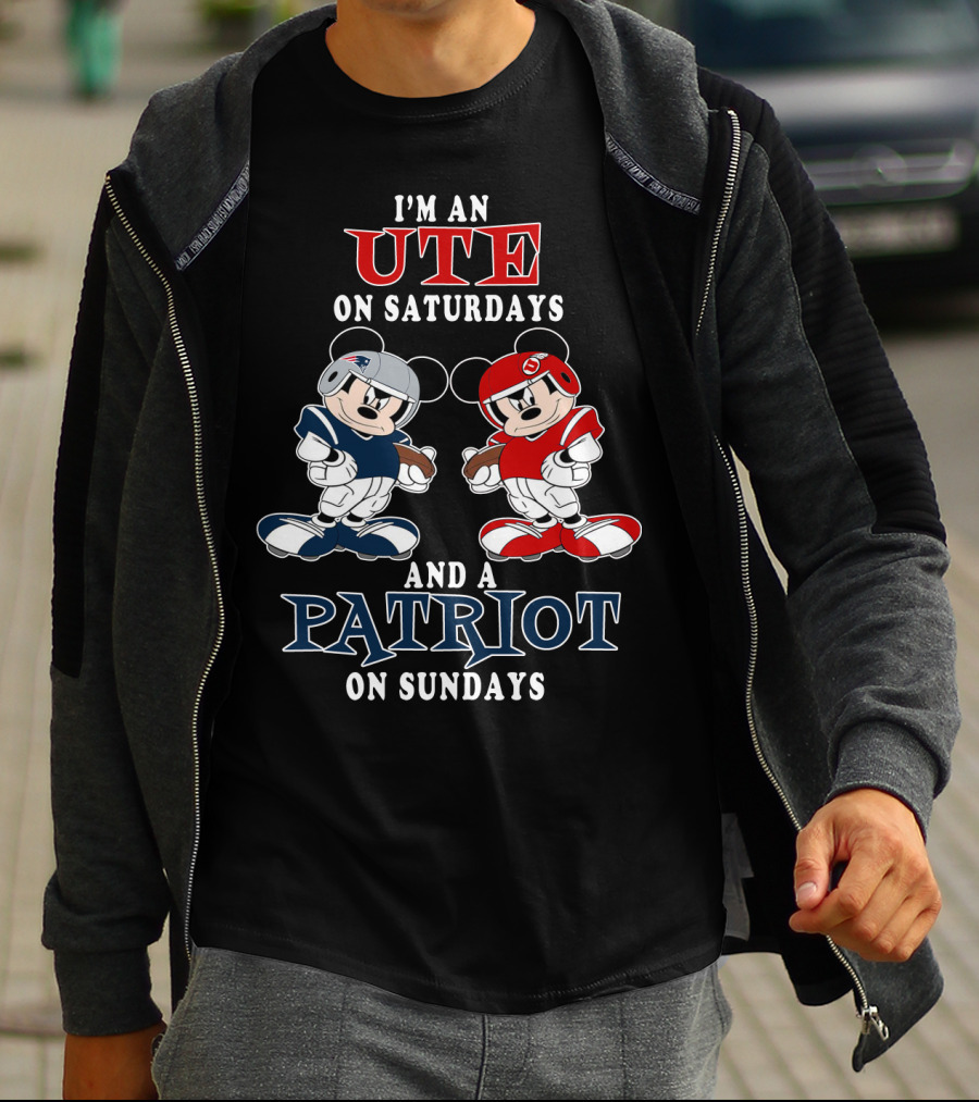 I'm An Ute On Saturdays And A Patriot On Sundays T-Shirt
