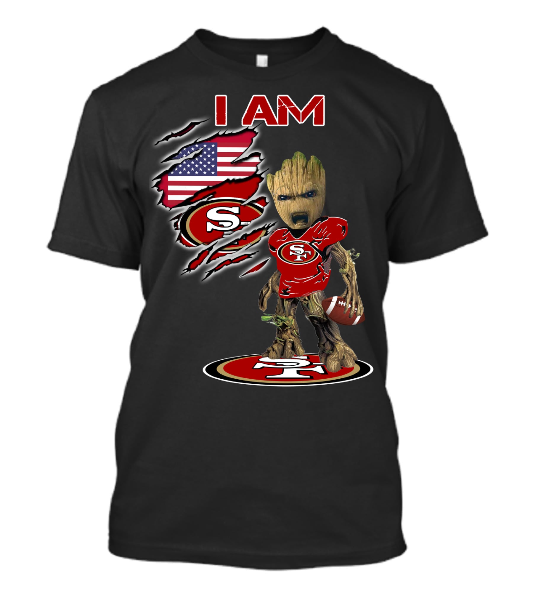 I Am Groot San Francisco 49ers American Football Fan T-Shirt