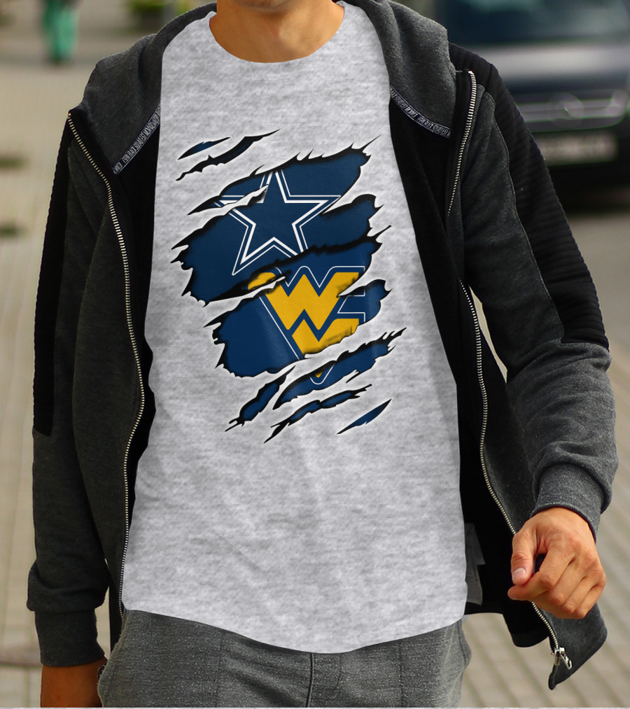 Cowboys West Virginia Mountaineers Star Logo Fusion T-Shirt