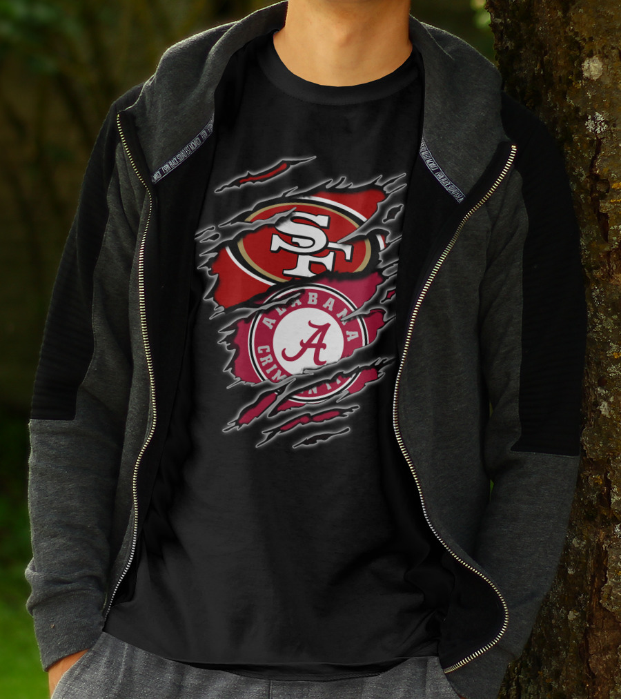 49ers Alabama Crimson Tide Crossover Fan T-Shirt