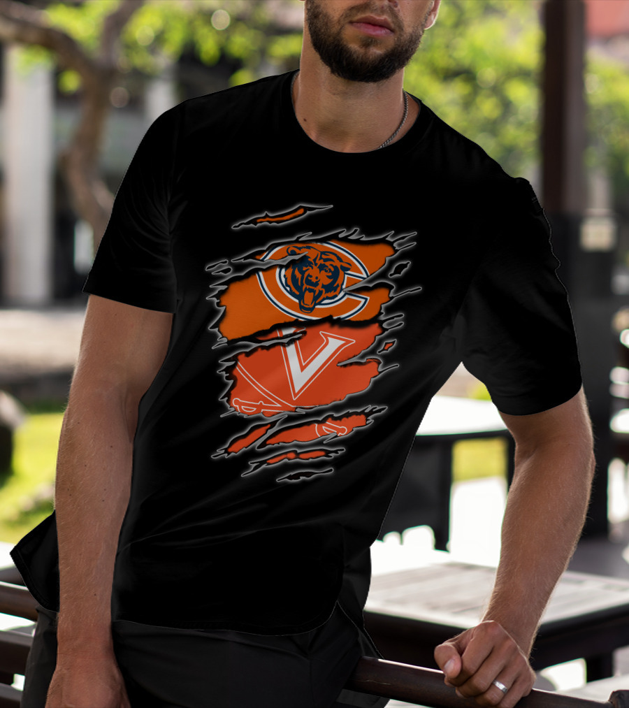 Bears Cavaliers Chicago Virginia Claw Marks T-Shirt