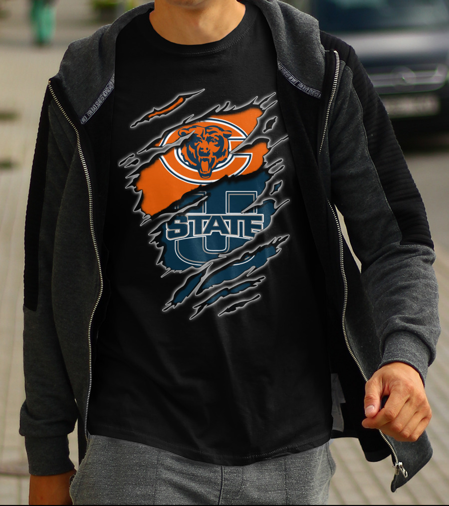 Chicago Bears Utah State Aggies Collaboration T-Shirt