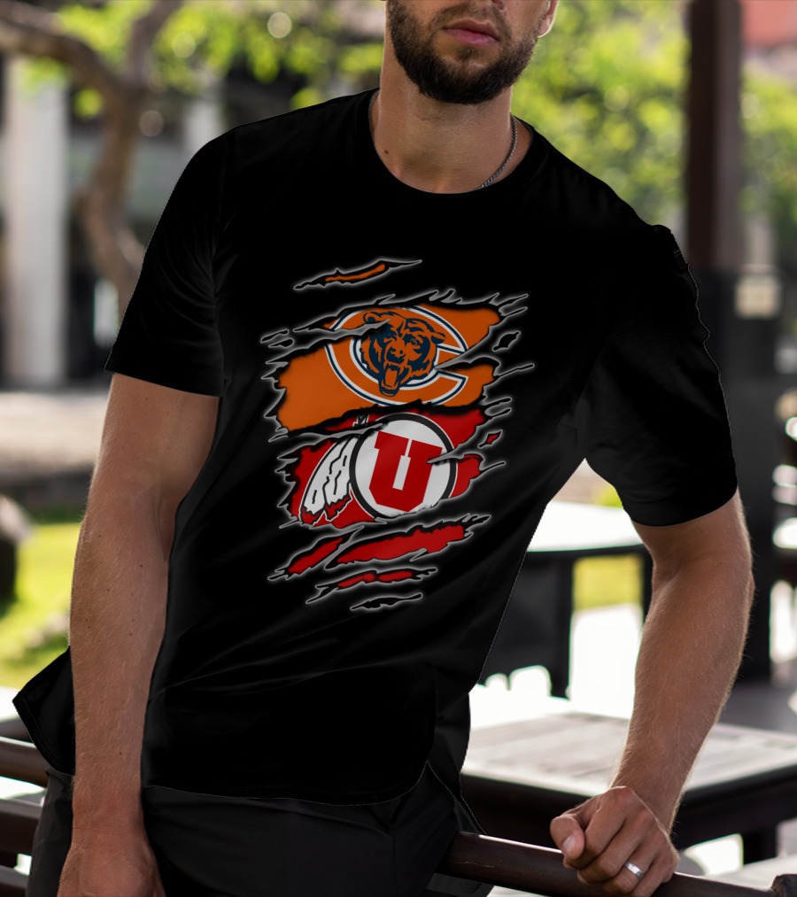 Chicago Bears Utah Utes Collaborative T-Shirt