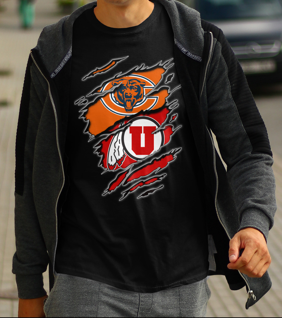 Chicago Bears Utah Utes Collaborative T-Shirt