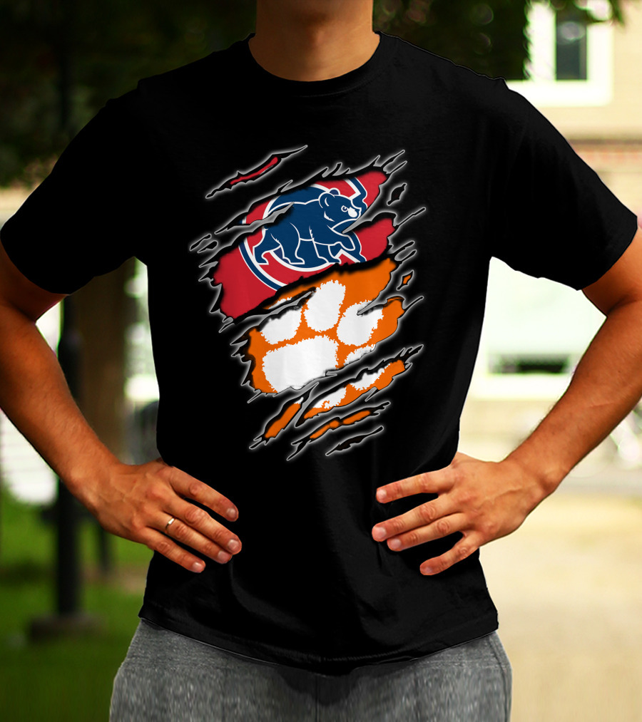 Cubs Clemson Paw Print Team Spirit T-Shirt
