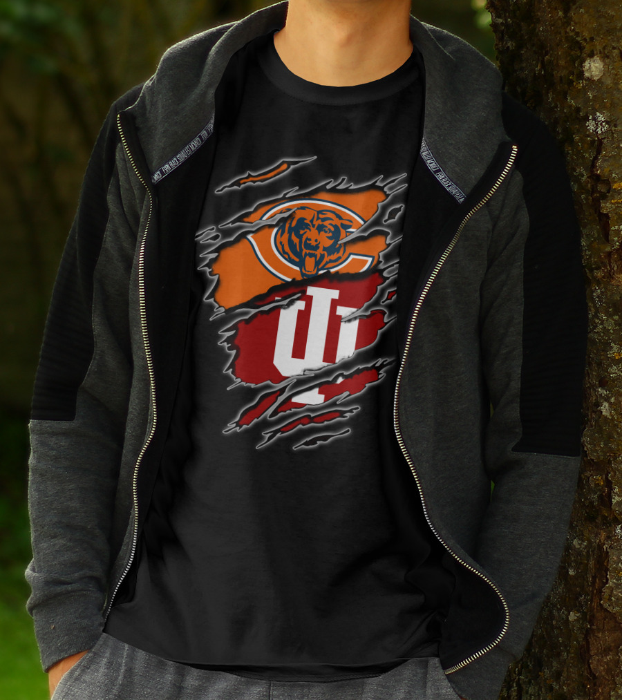 Chicago Bears Indiana Hoosiers Football Fan Dual T-Shirt