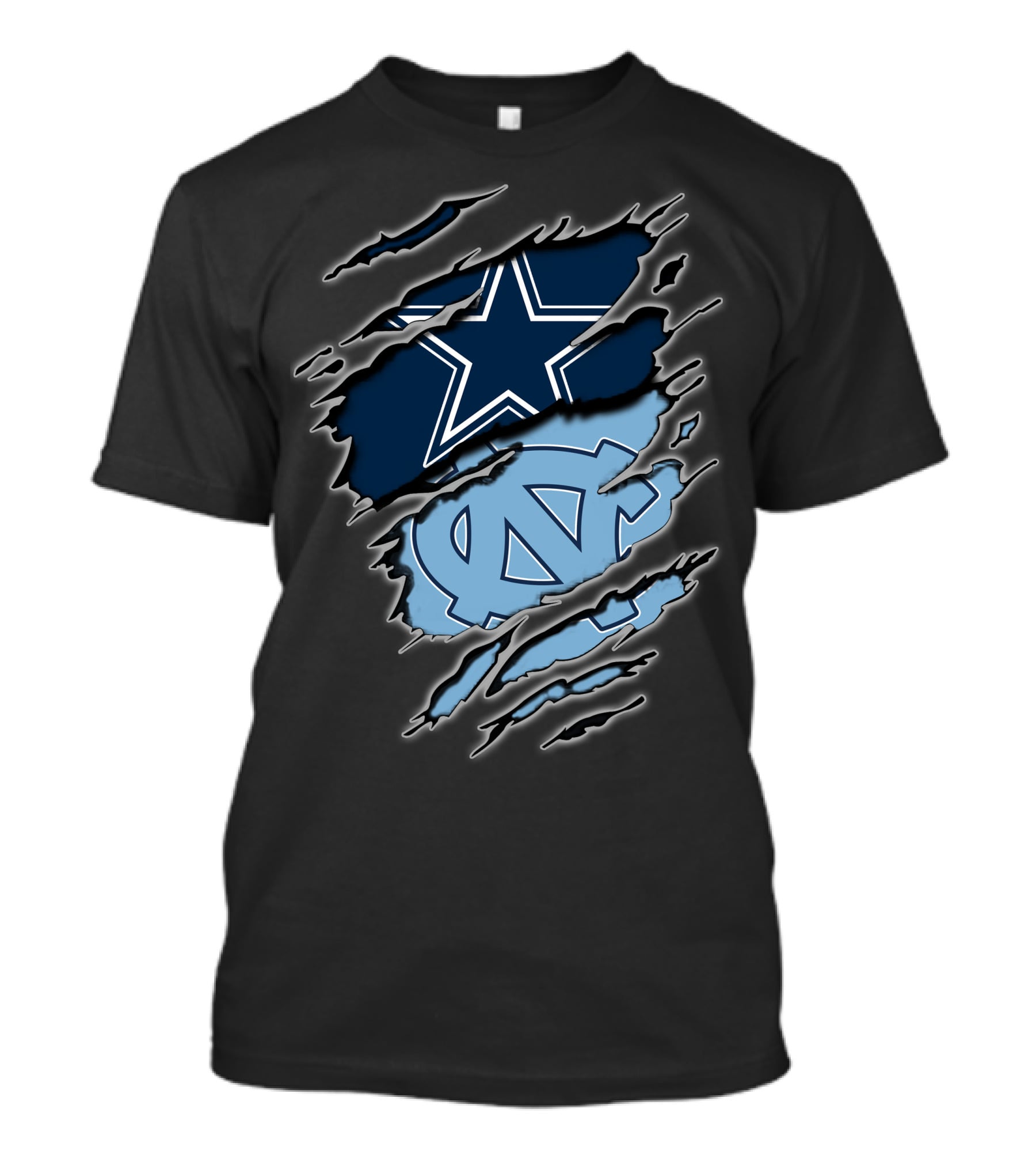 Dallas Cowboys North Carolina Tar Heels Torn Flag T-Shirt
