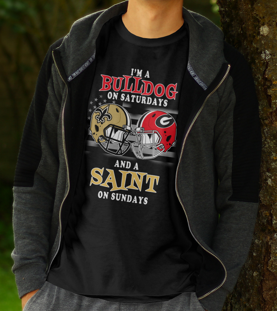 I'm A Bulldog On Saturdays And A Saint On Sundays T-Shirt