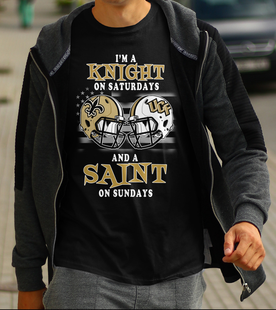 I'm A Knight On Saturdays And A Saint On Sundays Ucf Football Helmet Battle T-Shirt