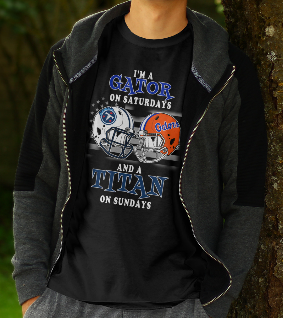 Gator On Saturdays Titan On Sundays Football Helmets T-Shirt