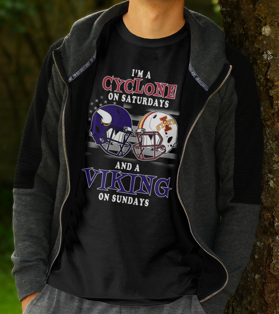 I'm A Cyclone On Saturdays And A Viking On Sundays T-Shirt
