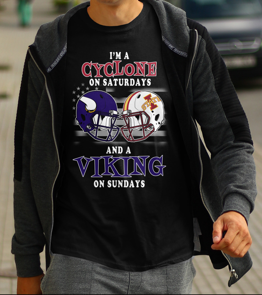 I'm A Cyclone On Saturdays And A Viking On Sundays T-Shirt