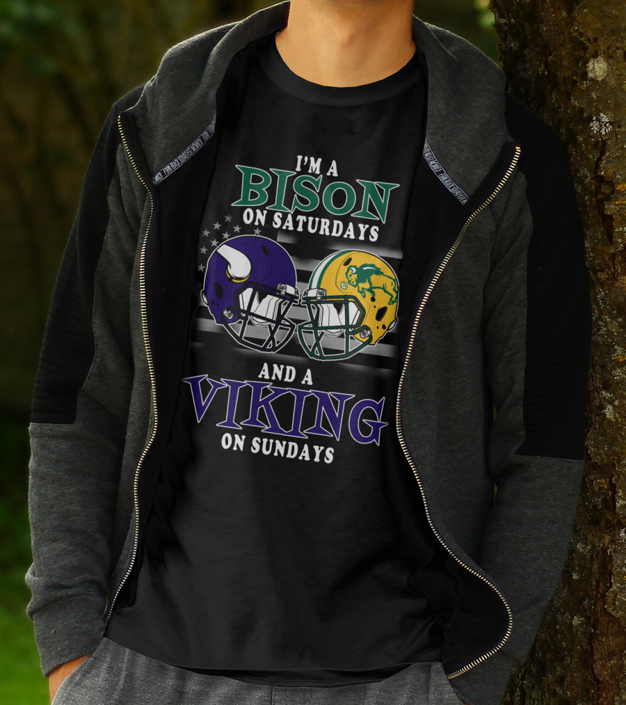 I'm A Bison On Saturdays And A Viking On Sundays T-Shirt