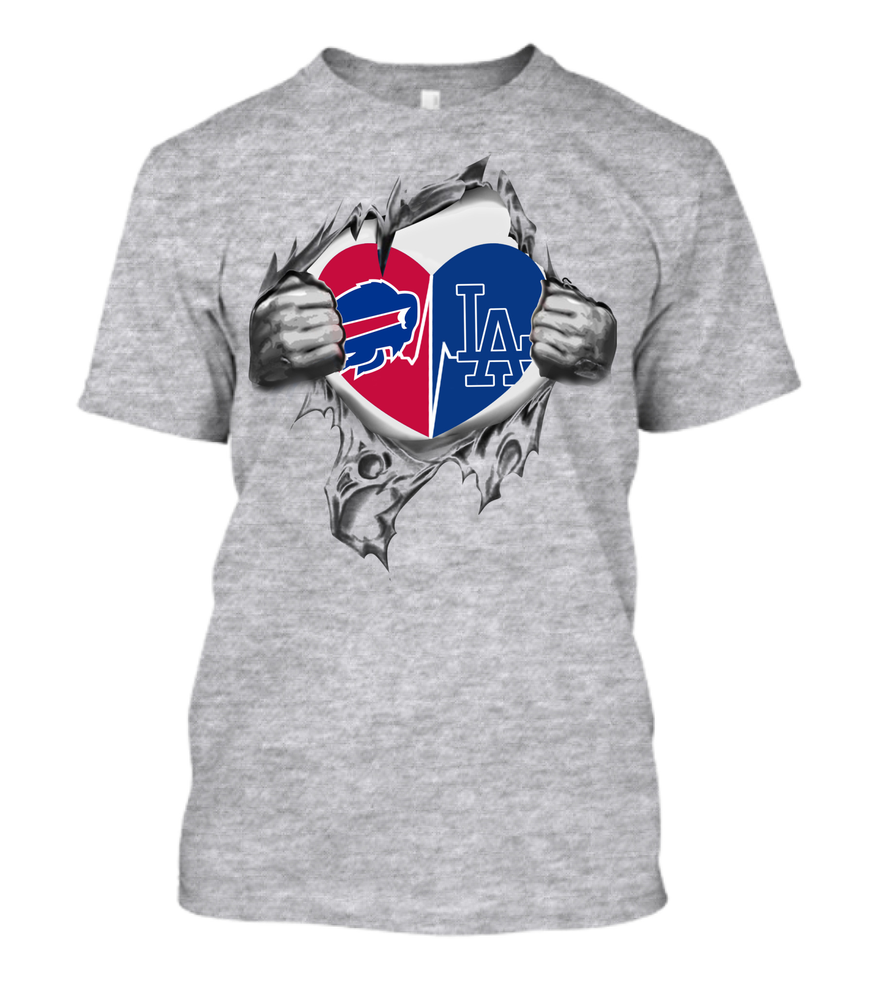 Buffalo Bills Los Angeles Dodgers Heart T-Shirt