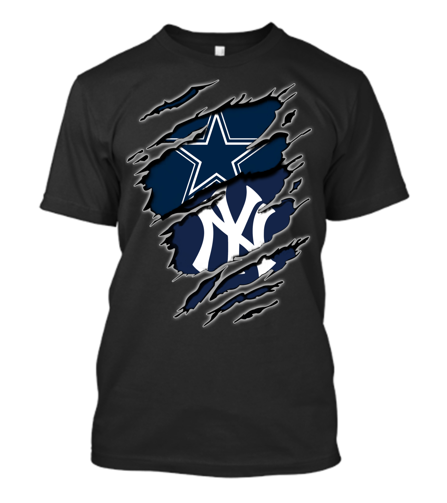 Dallas Cowboys New York Yankees Logos Fusion T-Shirt