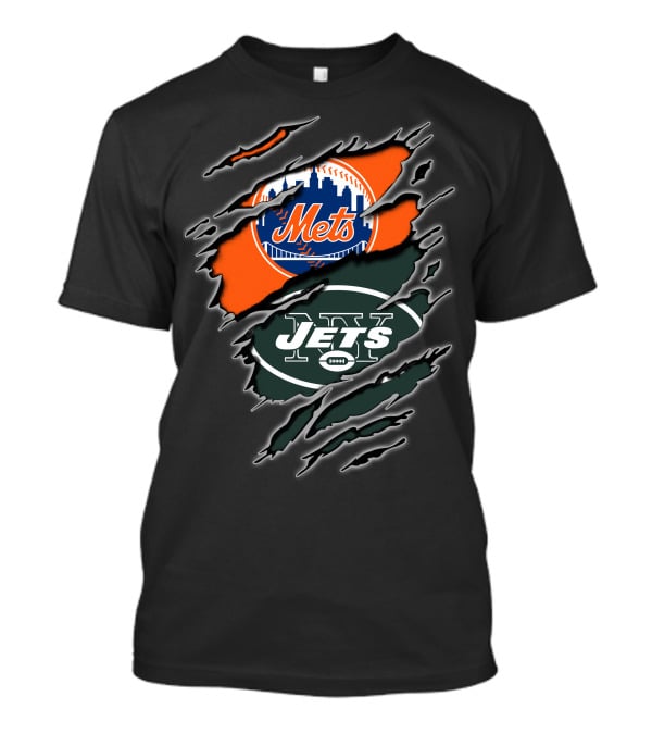 Mets Jets Double Team Fan Pride Mascot T-Shirt