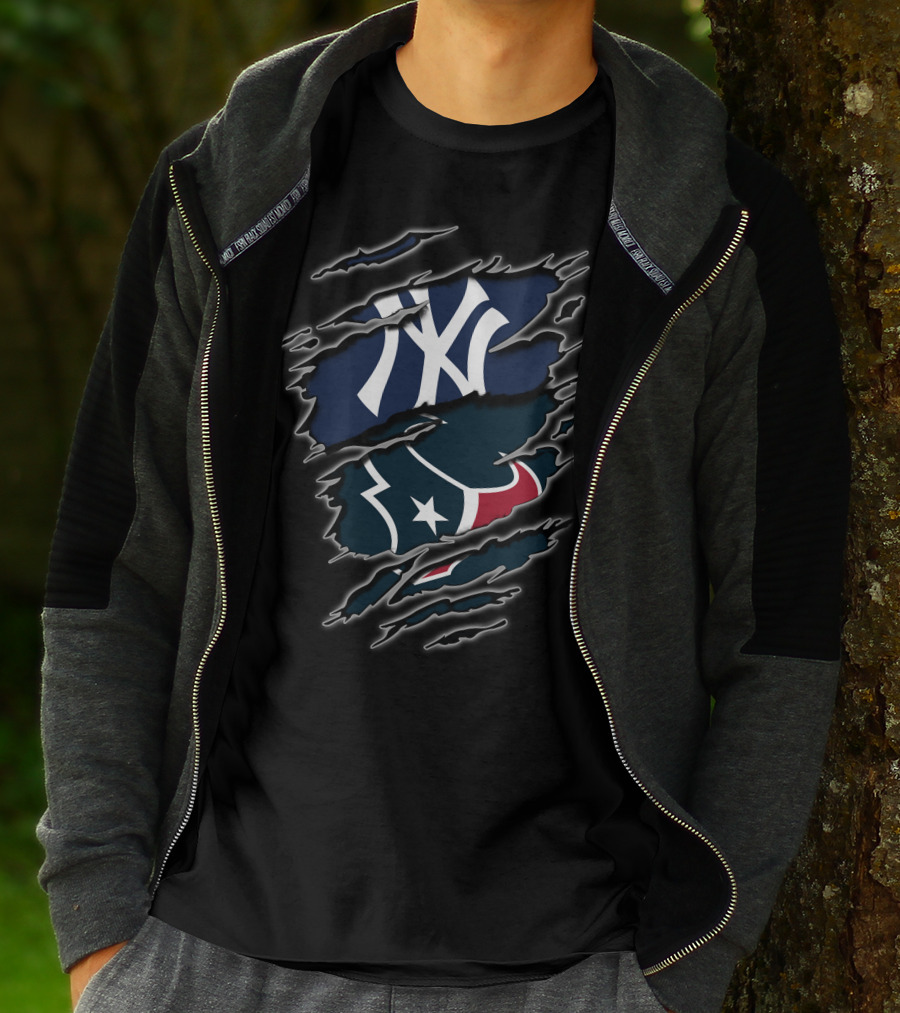 Yankees Texans Themed Logo Fusion T-Shirt