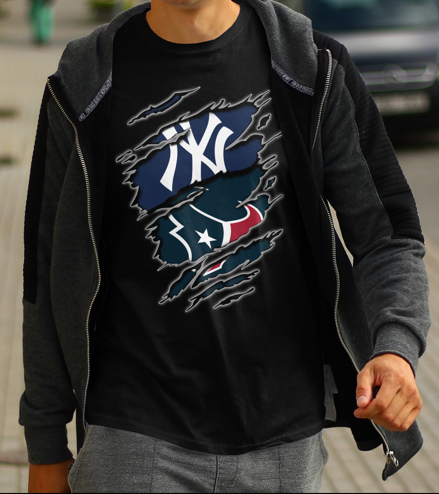 Yankees Texans Themed Logo Fusion T-Shirt