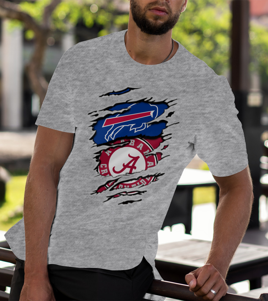 Buffalo Bills And Alabama Crimson Tide Fan Tribute T-Shirt