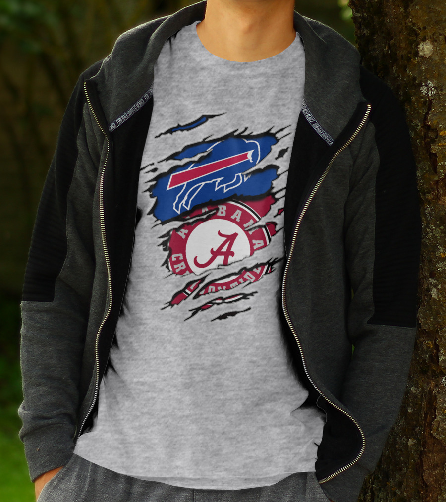 Buffalo Bills And Alabama Crimson Tide Fan Tribute T-Shirt