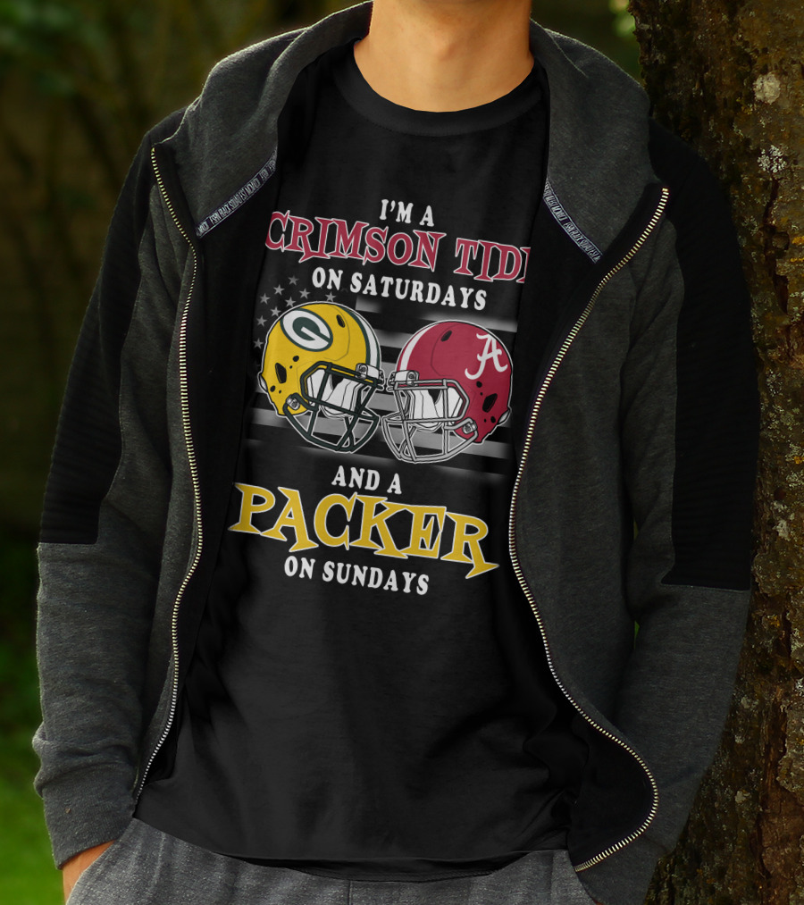 I'm A Crimson Tide On Saturdays And A Packer On Sundays T-Shirt