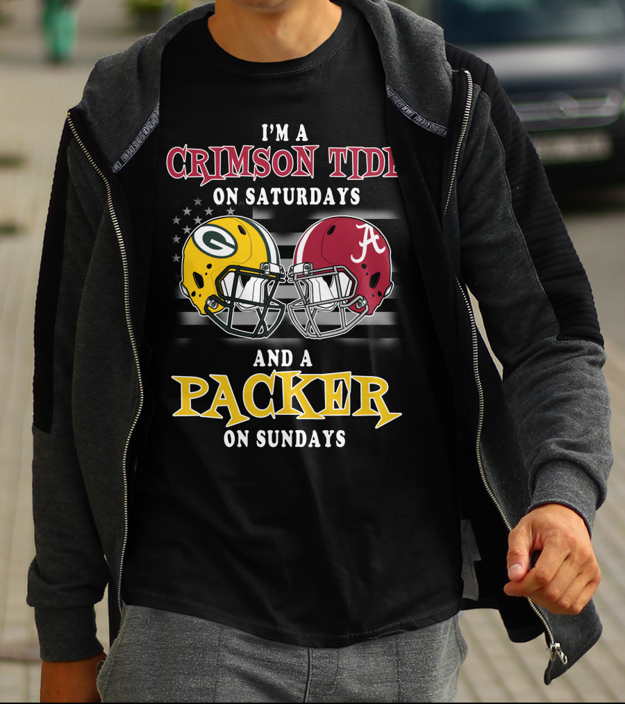 I'm A Crimson Tide On Saturdays And A Packer On Sundays T-Shirt