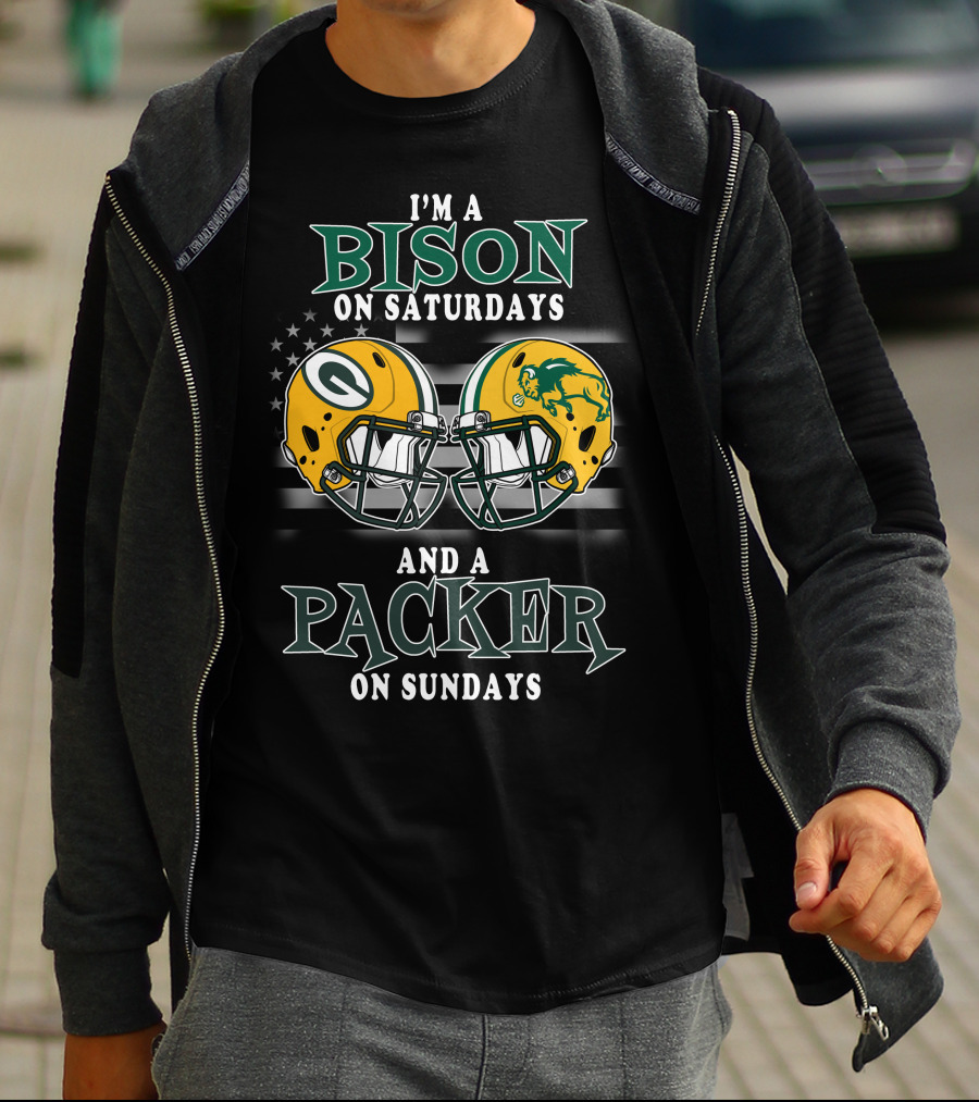 I'm A Bison On Saturdays And A Packer On Sundays T-Shirt