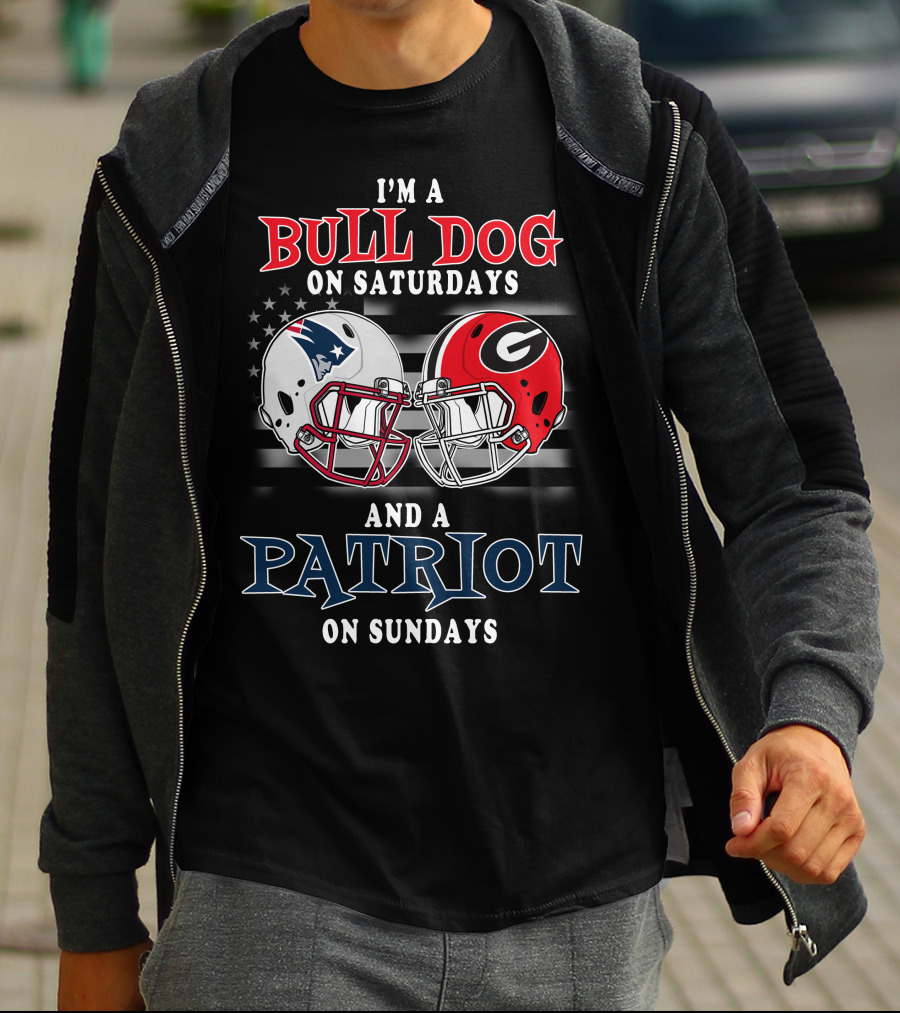 I'm A Bulldog On Saturdays And A Patriot On Sundays T-Shirt