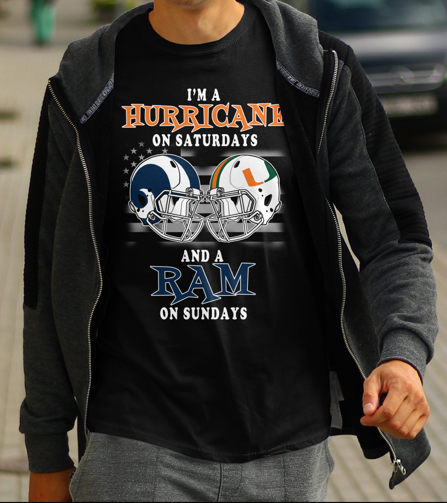 I'm A Hurricane On Saturdays And A Ram On Sundays T-Shirt