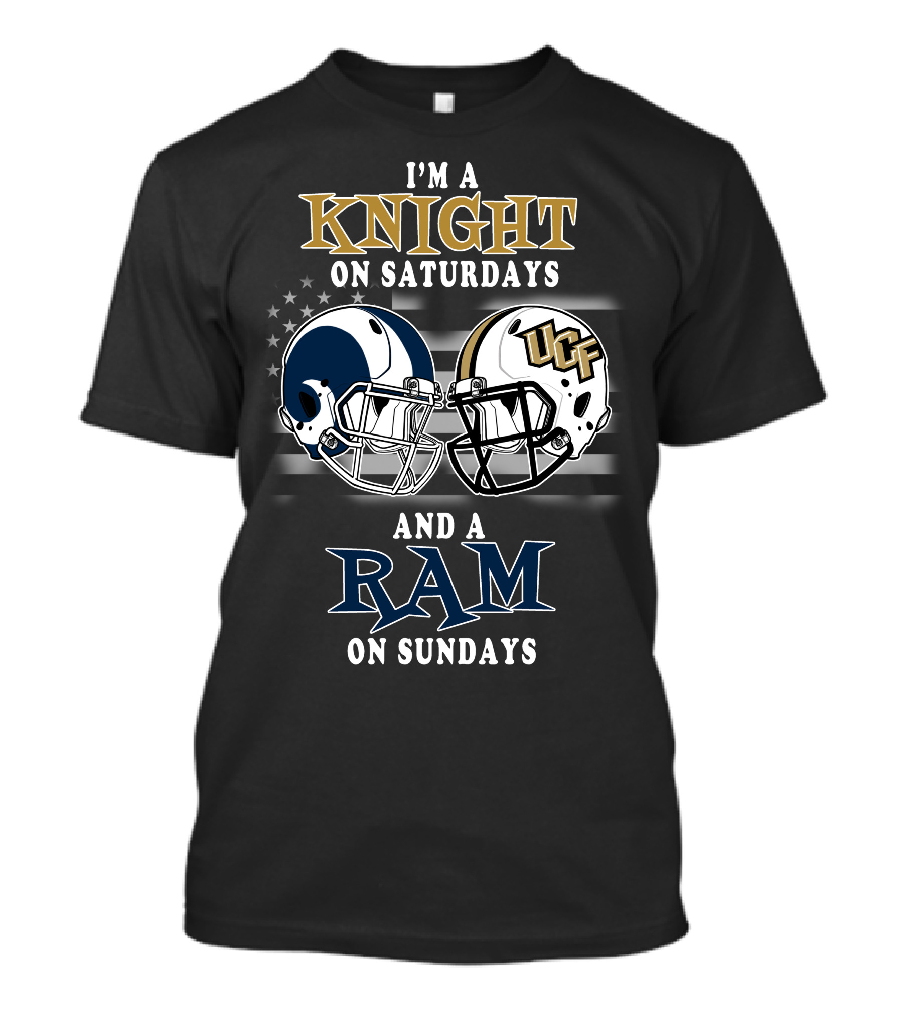 I'm A Knight On Saturdays And A Ram On Sundays UCF Helmet Football T-Shirt