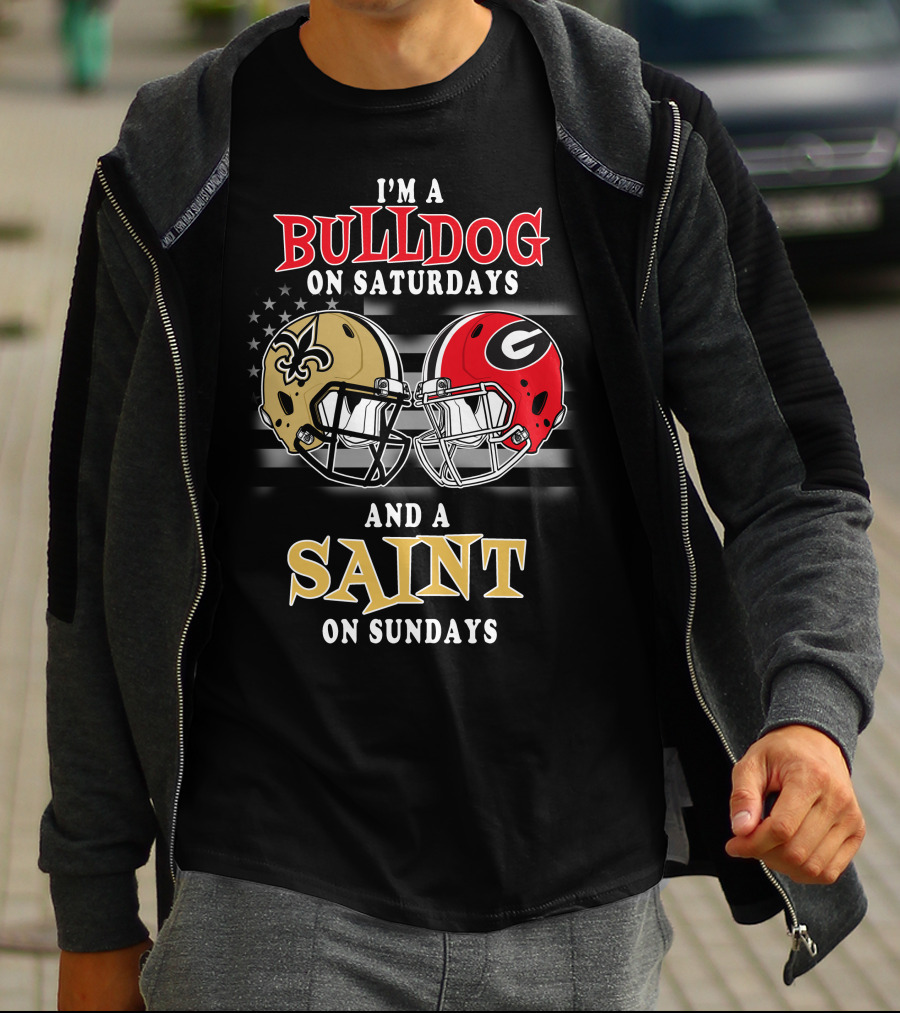 I'm A Bulldog On Saturdays And A Saint On Sundays T-Shirt