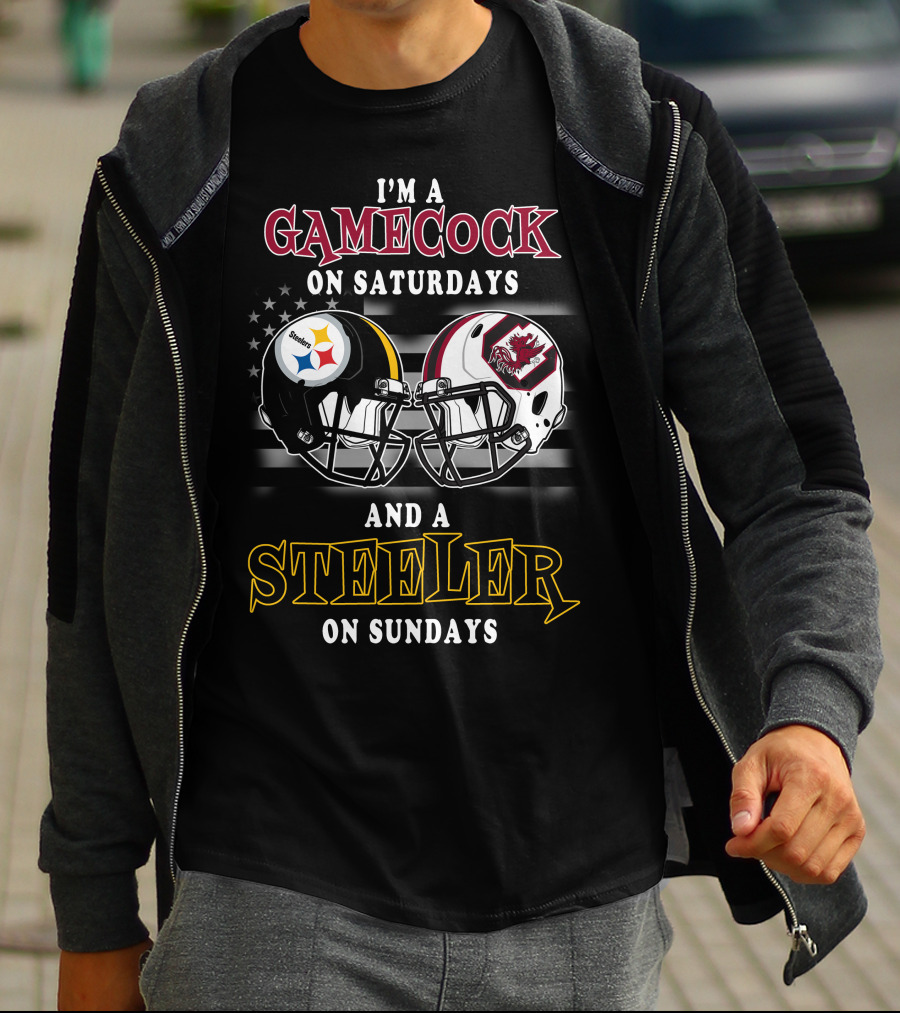 I'm A Gamecock On Saturdays And A Steeler On Sundays T-Shirt