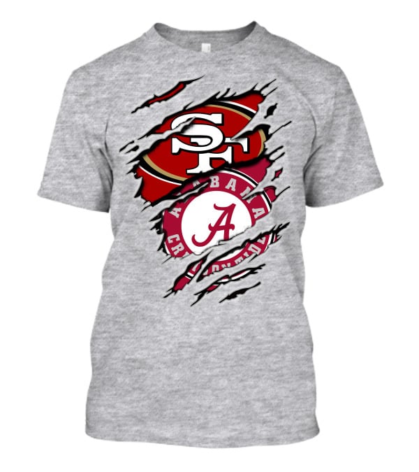 Alabama Crimson Tide San Francisco 49ers Logo Fusion T-Shirt