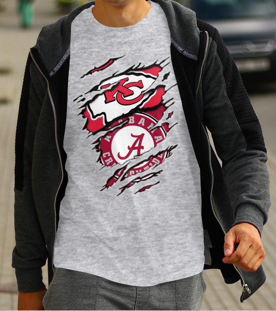 Alabama Crimson Tide Kansas City Chiefs Fan Crossover T-Shirt