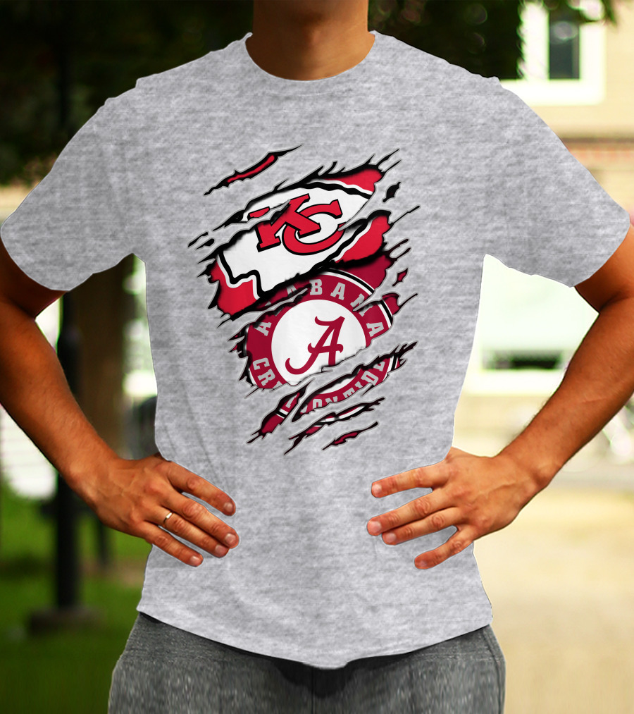 Alabama Crimson Tide Kansas City Chiefs Fan Crossover T-Shirt